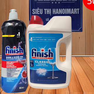 Combo Nước làm bóng finish 800ml + 2.5kg Bột rửa bát Finish - Hanoimart