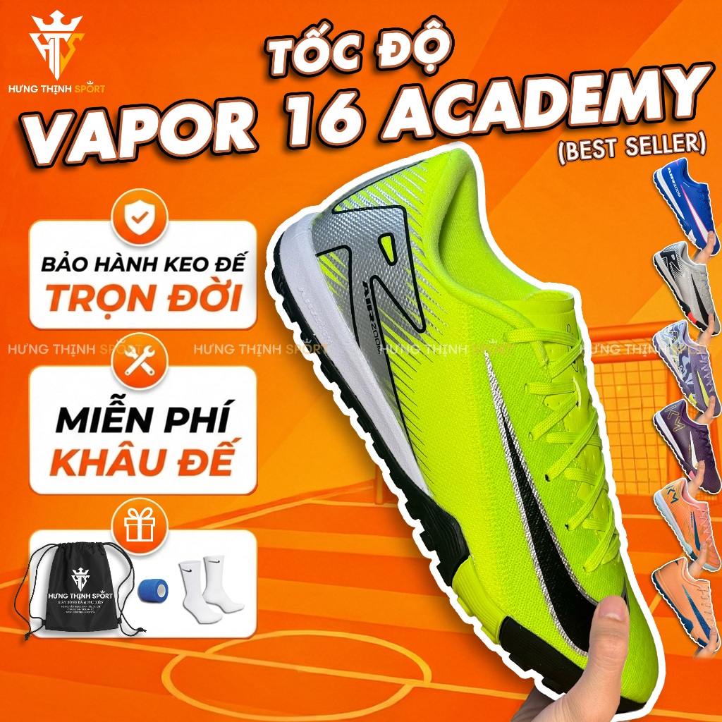 Giày Đá Bóng / Giày Đá Banh VAPOR 16 ACADEMY |TF Sân Cỏ Nhân Tạo| Tặng Khâu Đế +Bảo Hành Keo Đế Trọn