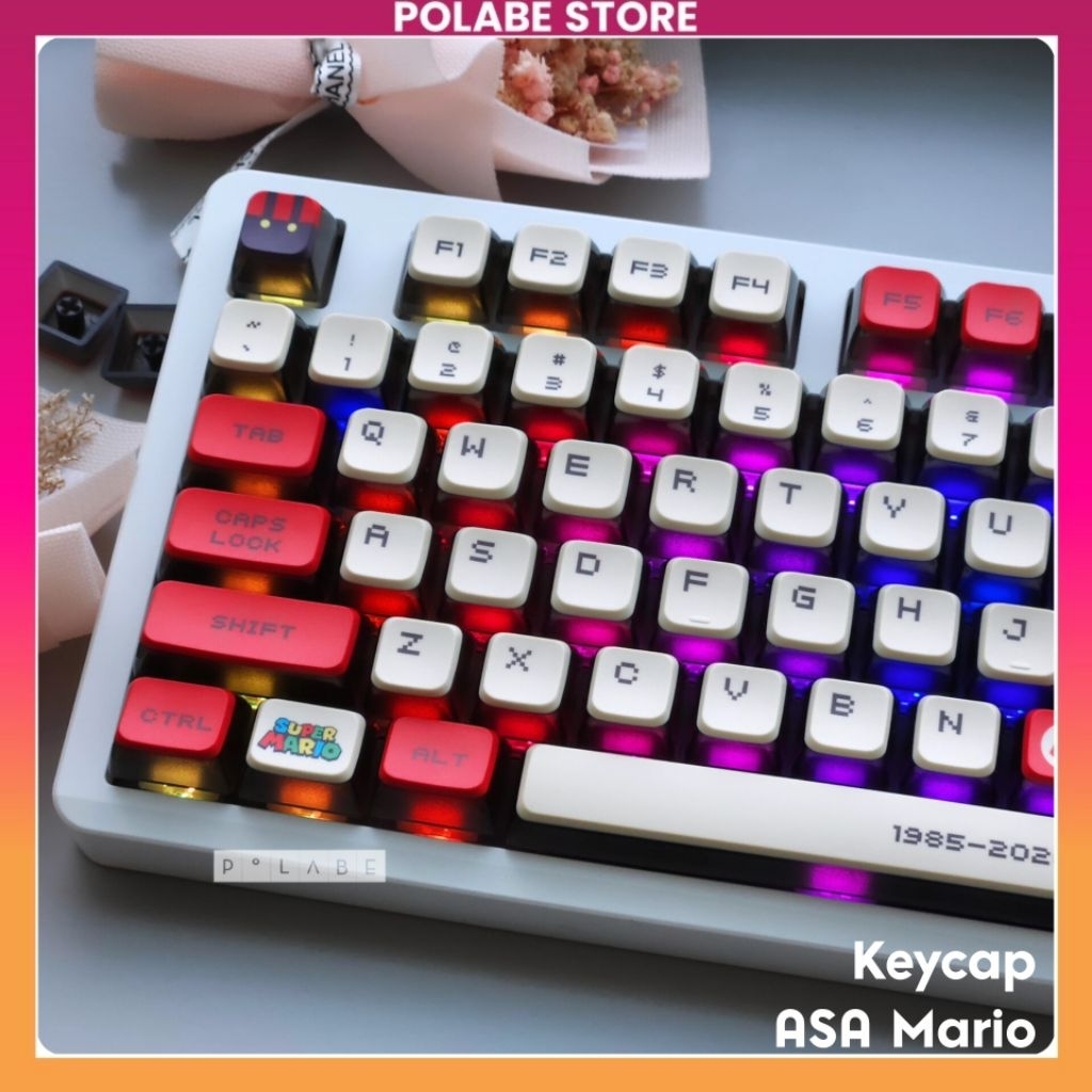 Keycap ASA Mario Makoto Yuki Kuromi Profile Keycap Pudding xuyên led bàn phím cơ Polabe Store
