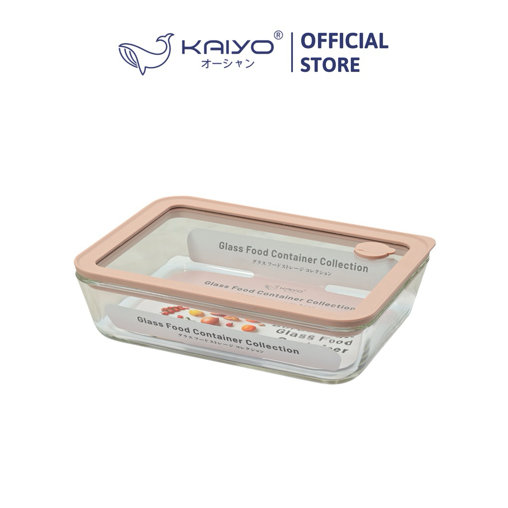 Hộp đựng thực phẩm thuỷ tinh chịu nhiệt borosilicate hình chữ nhật Kaiyo 700ml [KFC-5264]