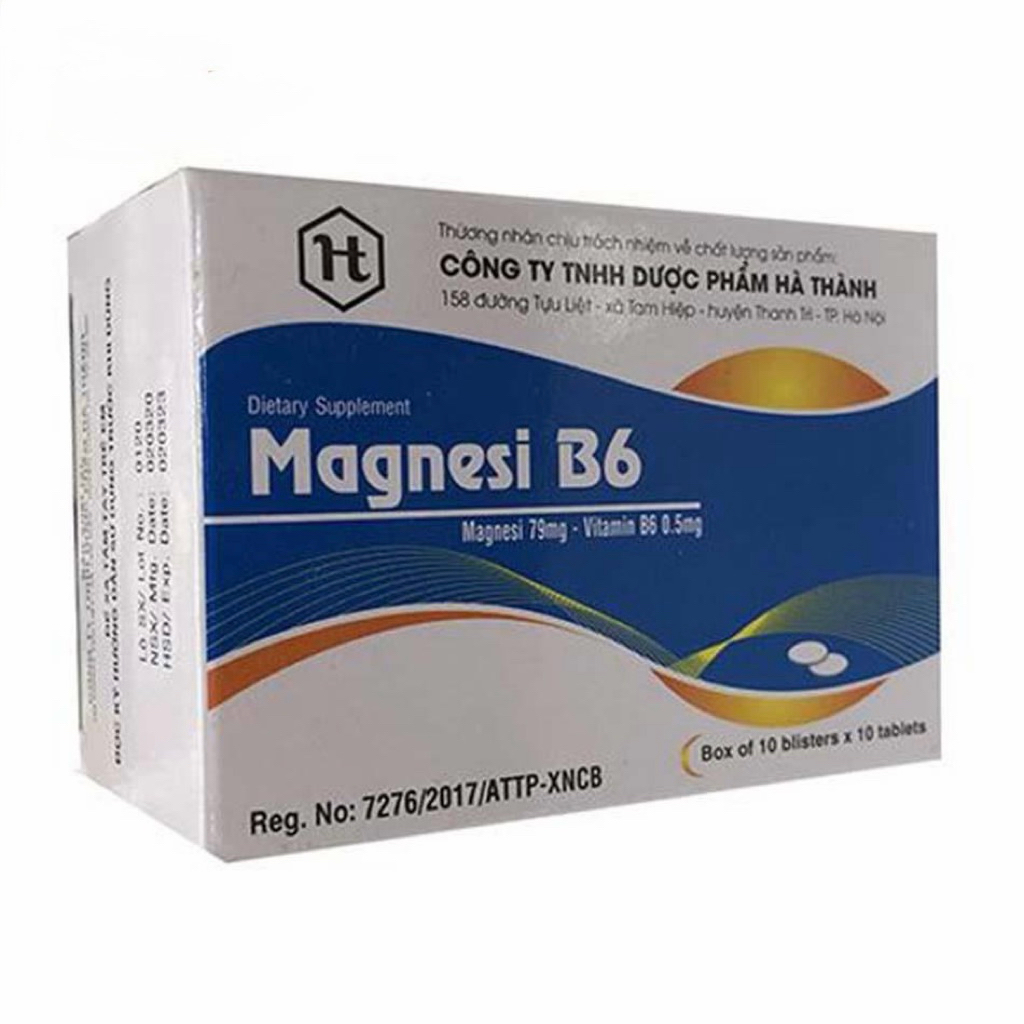 Magnesi B6 - Bổ sung magie, vitamin B6, hỗ trợ trường hợp thiếu magie (H/100 viên)