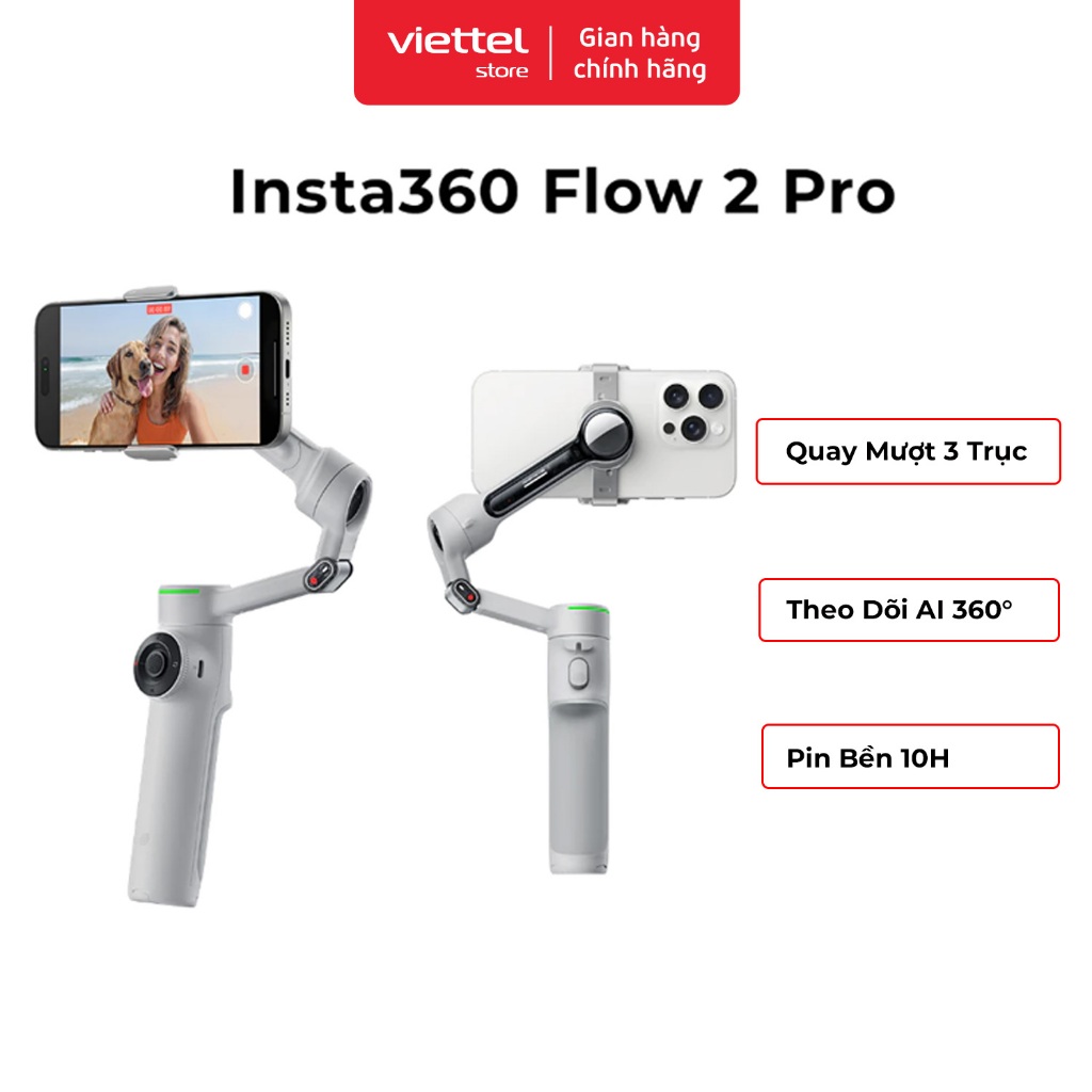 Gimbal Chống Rung Điện Thoại Insta360 Flow 2 Pro Standard Bundle Chính hãng | Theo Dõi AI 360°
