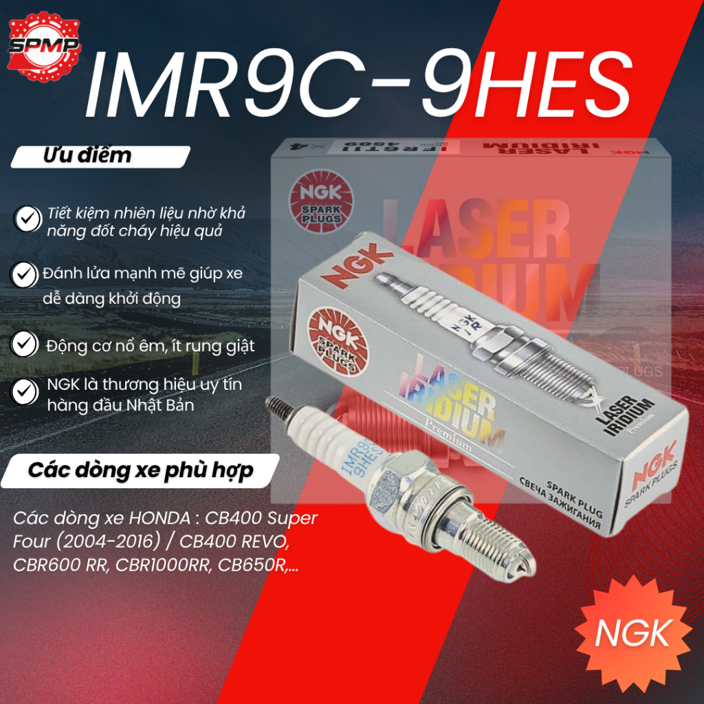 Bugi NGK Laser Iridium IMR9C-9HES cho xe PKL HONDA CB400/600/1000...