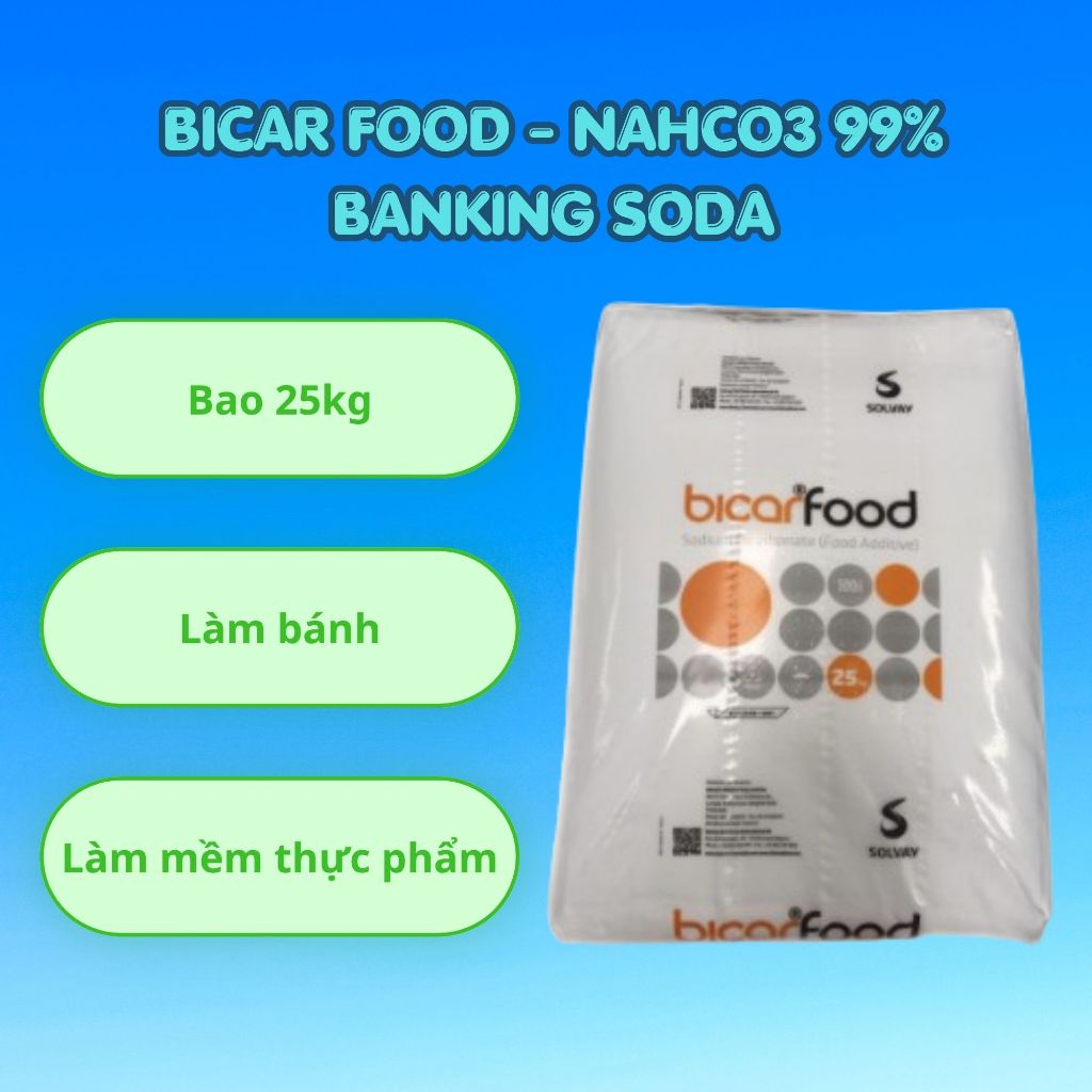 Bicar food - Baking Soda chuyên dụng dành cho thực phẩm - NaHCO3 99% - Muối nở dùng cho thực phẩm