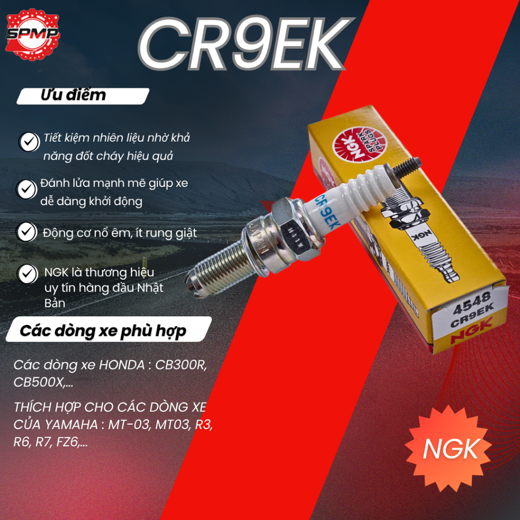 Bugi NGK CR9EK chính hãng cho xe Moto PKL Honda Yamaha