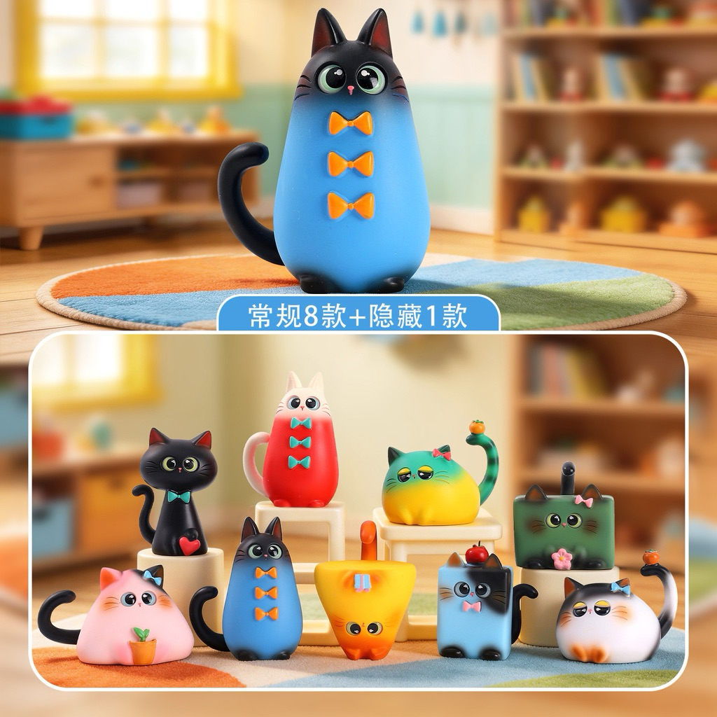 MT45-1040 Blind box Cute little kittens Mèo Hoàng thượng đến rồi đi đa sắc màu