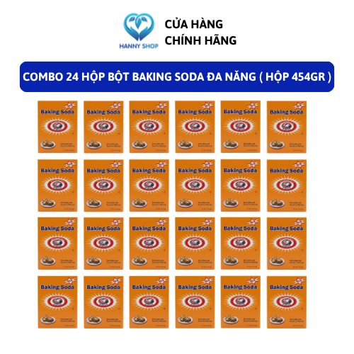 1 Thùng 24 Hộp Bột Baking Soda Đa Năng, Bột Nở Baking Soda Khử Mùi Diệt Khuẩn Tẩy Rửa, Làm Bánh ( Hộ
