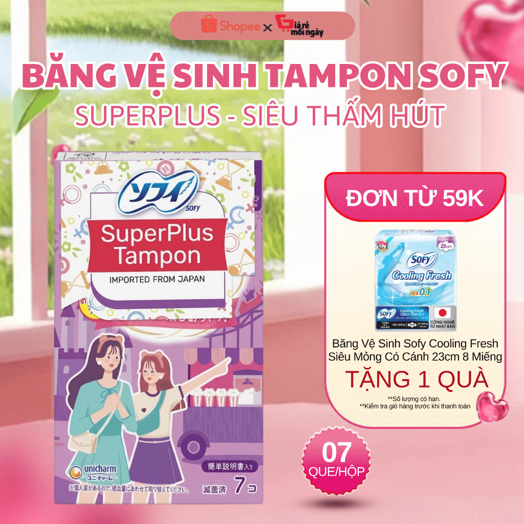 BĂNG VỆ SINH SOFY TAMPON SUPER PLUS -7 QUE