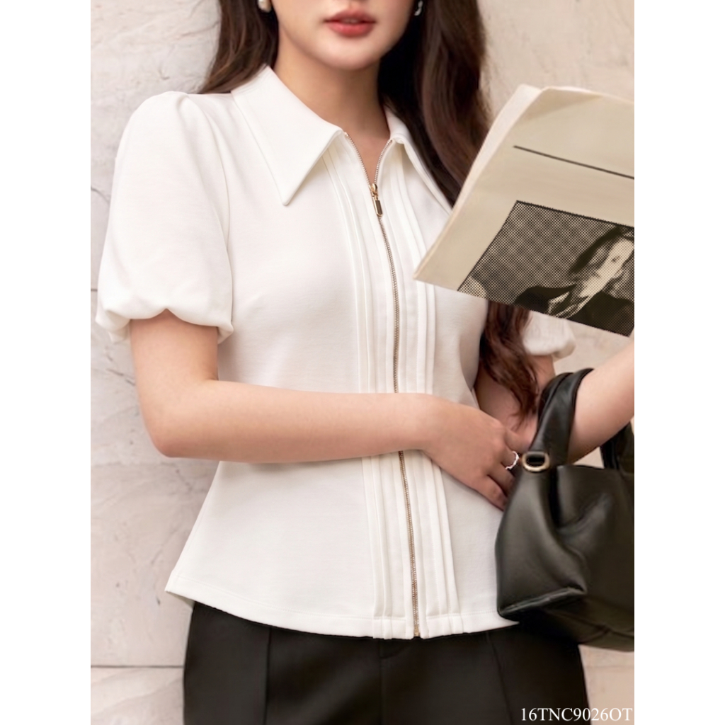 Áo Kiểu Nữ 𝐂𝐂𝐇𝐀𝐓 Dáng Ôm Cổ Đức Linry Chất Liệu Co Giãn Mềm Mại 16TNC9026OT | BigBuy360 - bigbuy360.vn