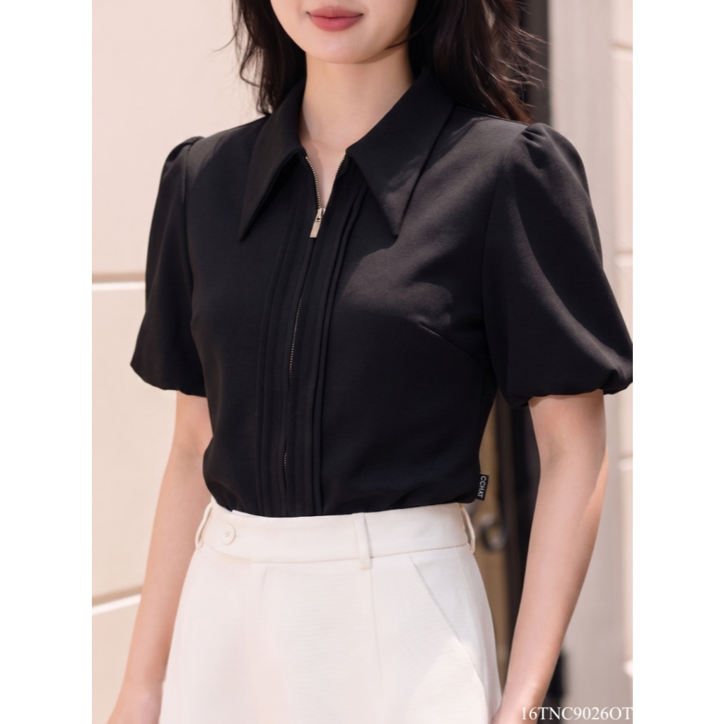 Áo Kiểu Nữ 𝐂𝐂𝐇𝐀𝐓 Dáng Ôm Cổ Đức Linry Chất Liệu Co Giãn Mềm Mại 16TNC9026OT | BigBuy360 - bigbuy360.vn