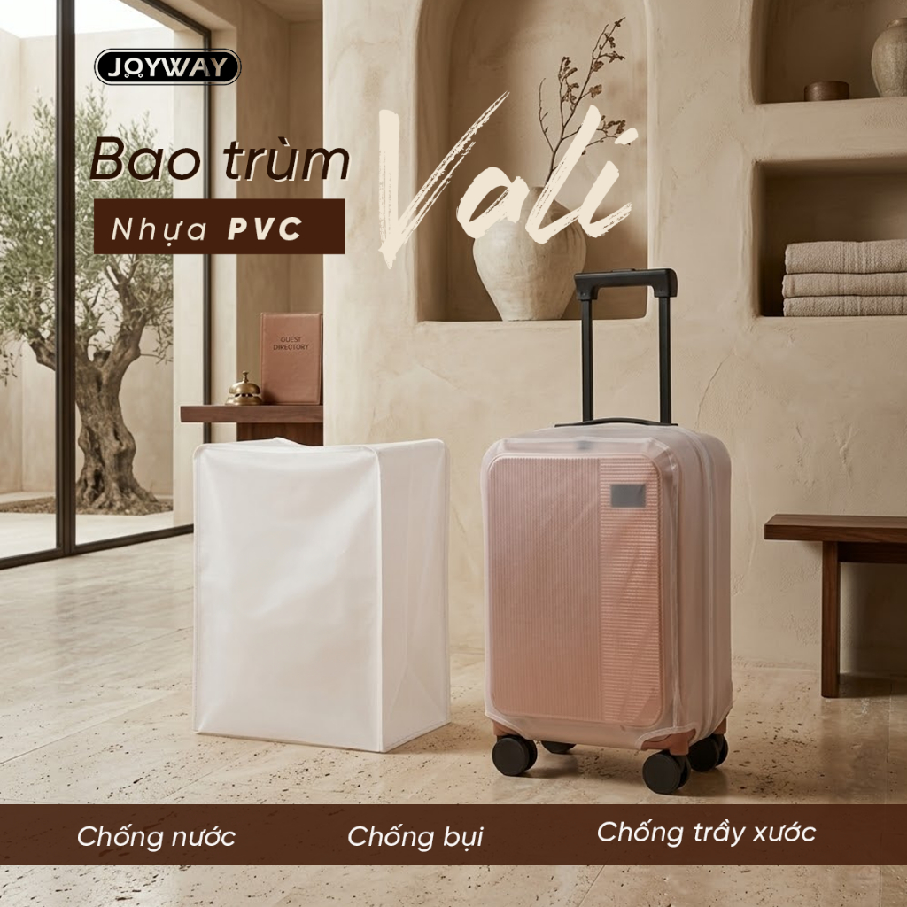[QUÀ TẶNG KHÔNG BÁN] Bao Trùm Vali Joyway Size 20/24/28 – Bảo Vệ Vali PVC Trong Suốt Cao Cấp