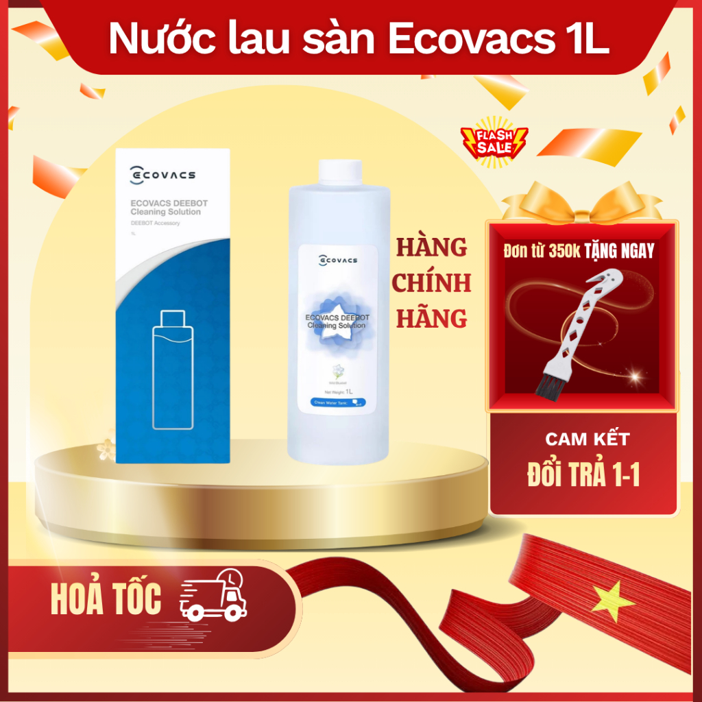Nước lau sàn Ecovacs chuyên dùng cho robot hút bụi - Nước lau sàn cho robot hút bụi - Ecovacs 1L ful
