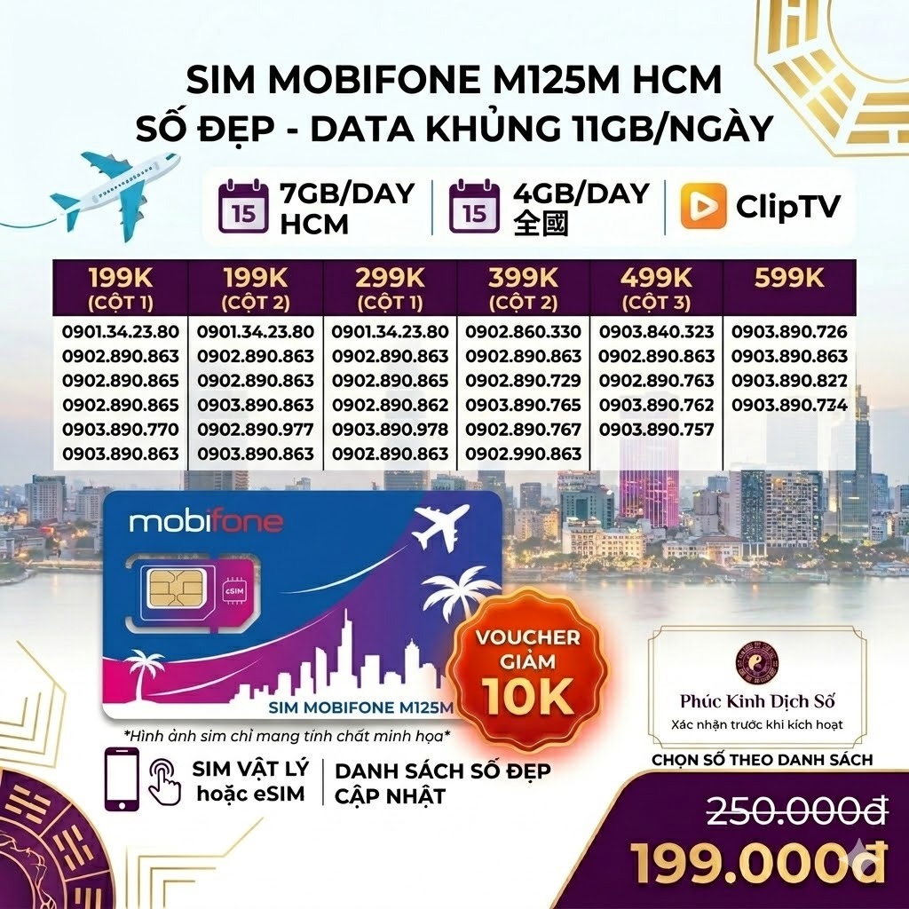 SIM MobiFone M125M 11GB/Ngày, Miễn Phí Tháng Đầu - ảnh 9