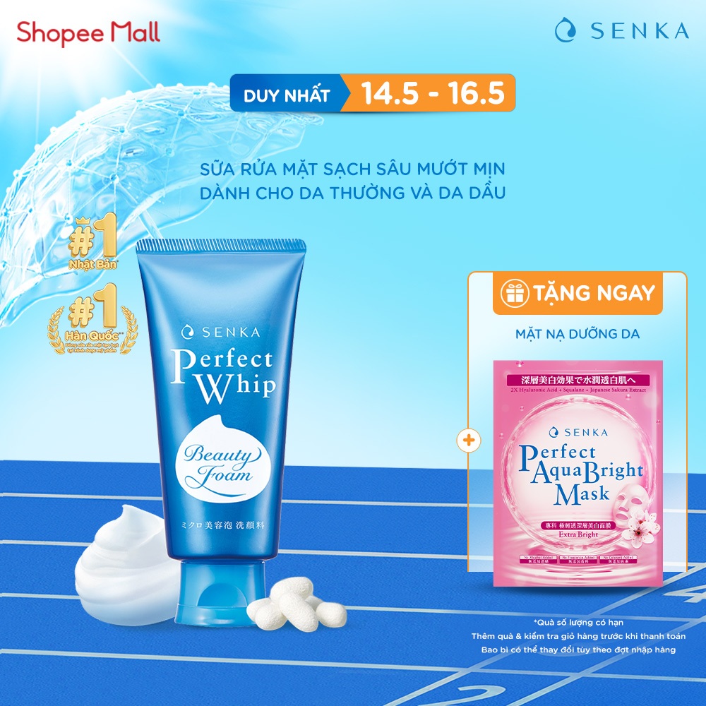 Sữa rửa mặt mướt mịn sạch sâu SENKA PERFECT WHIP 120g