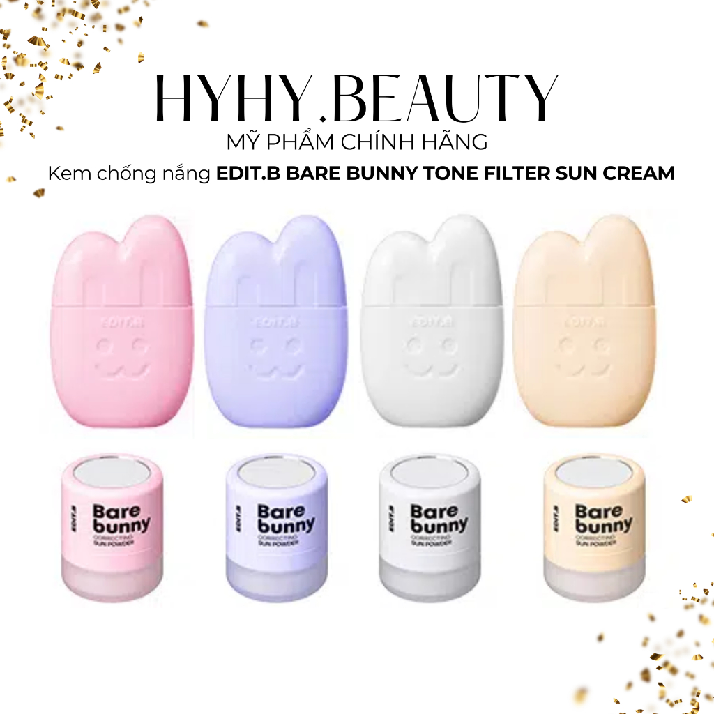 Kem chống nắng nâng tone Edit.B Bare Bunny Tone Filter Sun Cream, Correcting Sun Powder
