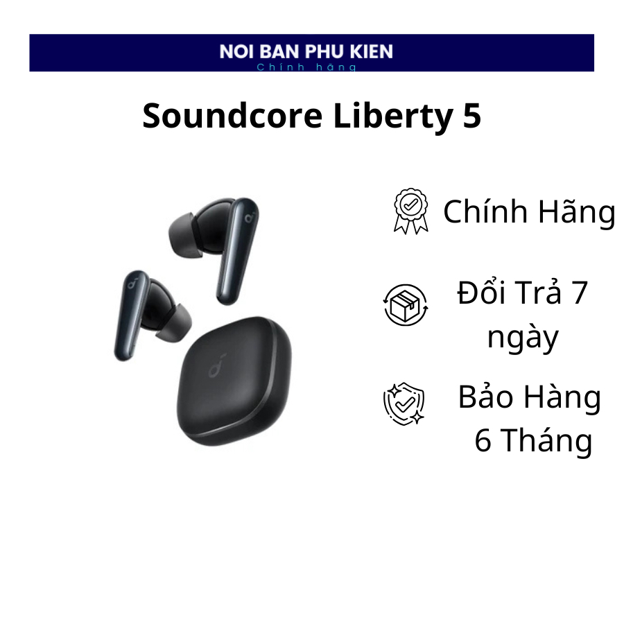 Tai Nghe Bluetooth Soundcore Liberty 5 Anker A3957 ANC Chống Ồn Chủ Động, Pin Trâu, Bass Mạnh, Mic G