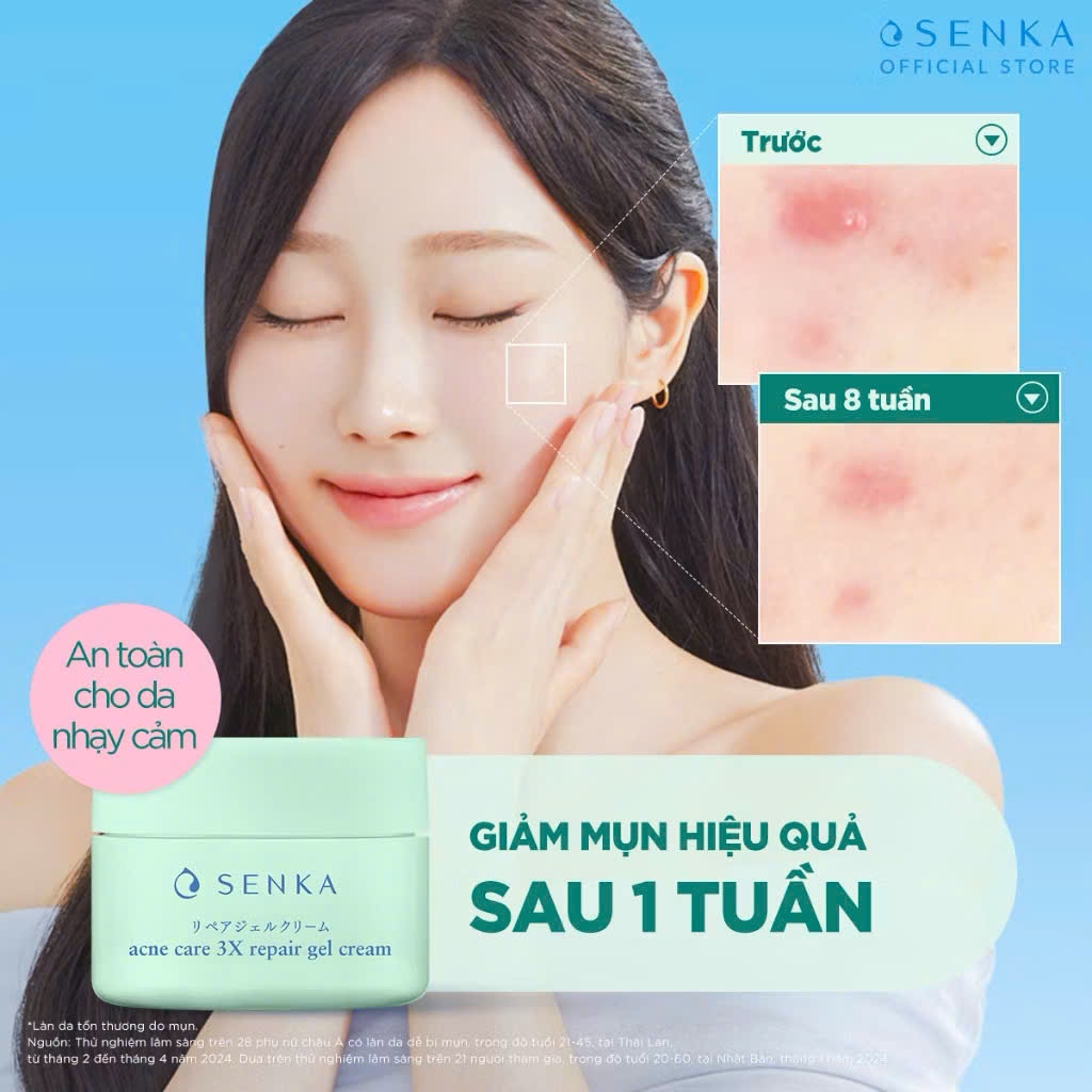 Kem Dưỡng 3X Dưỡng Da Dành Cho Da Mụn SENKA ACNE CARE 3X REPAIR GEL CREAM