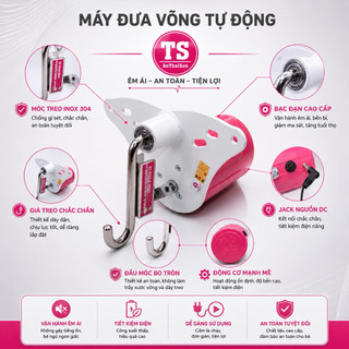 Máy đưa võng tự động TS dành cho bé chính hãng An Thái Sơn sức đưa 90 ký bảo hành 12 tháng đổi mới