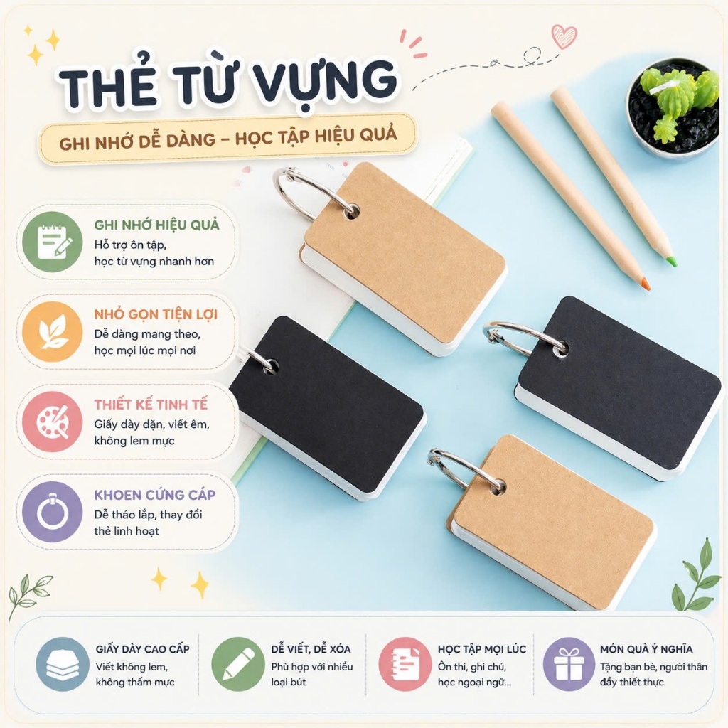Flashcard Combo 1000 Thẻ Flashcard Trắng Đen Kèm Khoen Học Từ Vựng Ghi Từ Mới Học Tiếng Anh Trung Hà