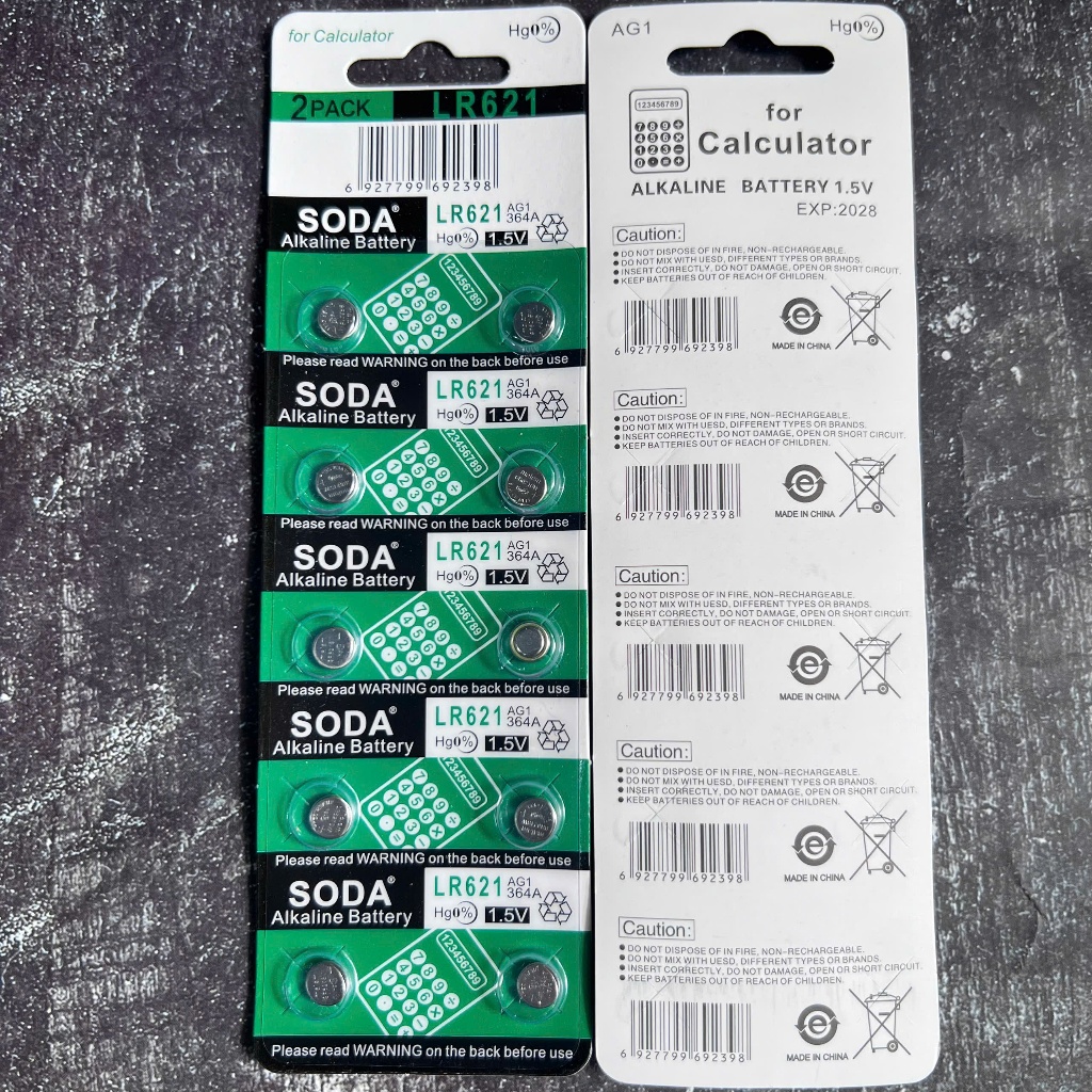 [ SỈ 100 Viên ] Hộp 10 Vỉ Pin Đồng Hồ L621F LR621 LR60 AG1 SR621SW 621 364 164 SODA