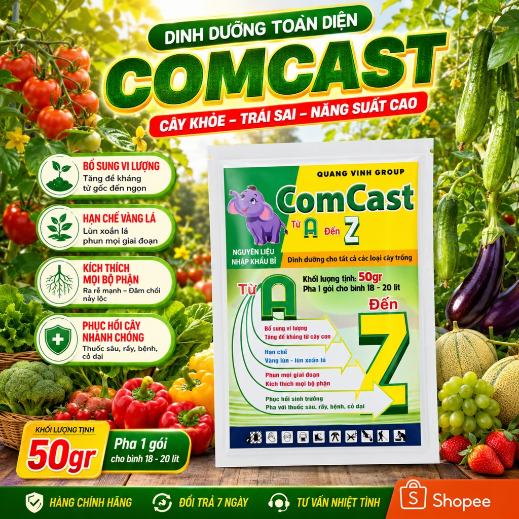 COMCAST  A - Z 50g – CÂY KHỎE MẠNH, PHỤC HỒI CÂY SUY, RA RỄ CỰC NHANH, TRÁI SAI BẤT NGỜ 