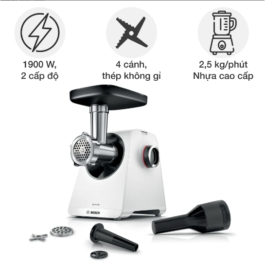 Máy xay thịt BOSCH MFWS420W màu trắng