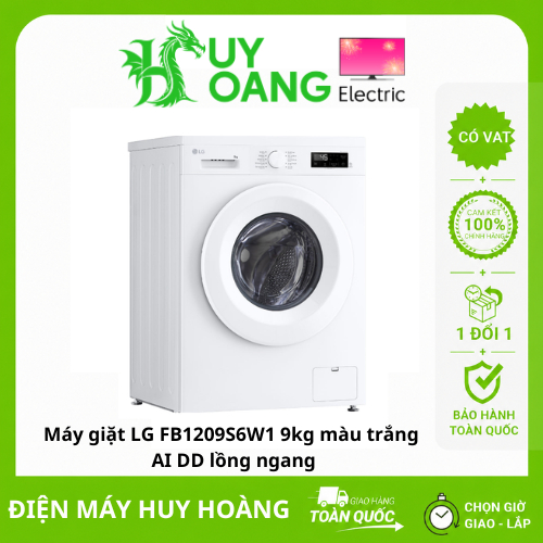 Máy giặt LG FB1209S6W1 9kg màu trắng AI DD lồng ngang