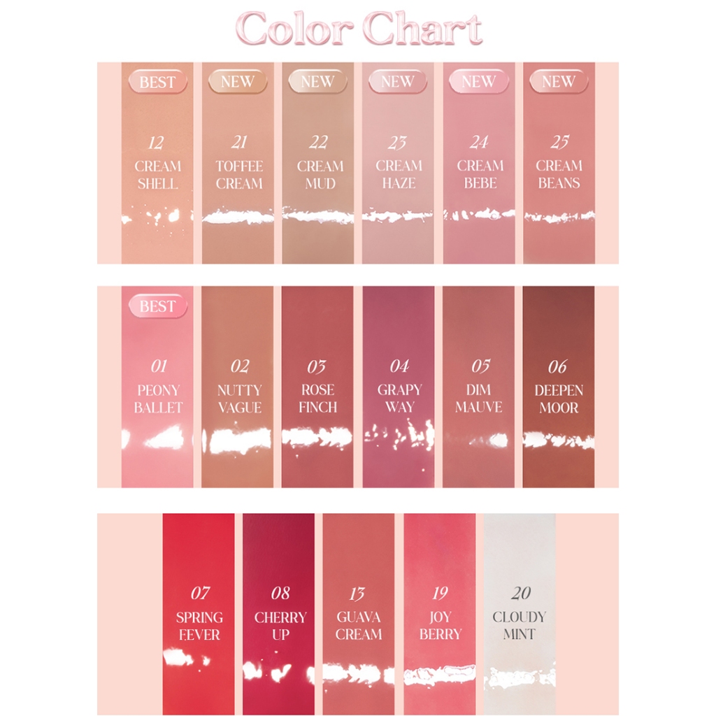 [Rom&nd] [CREAM NUDE] Son tint bóng căng mọng Romand Glasting Color Gloss 4g | BigBuy360 - bigbuy360.vn