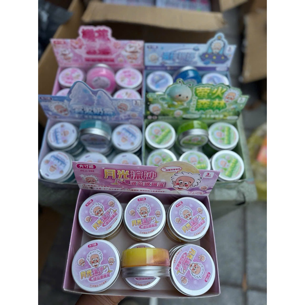 sỉ khay 12 hộp slime ông già nhiều mầu