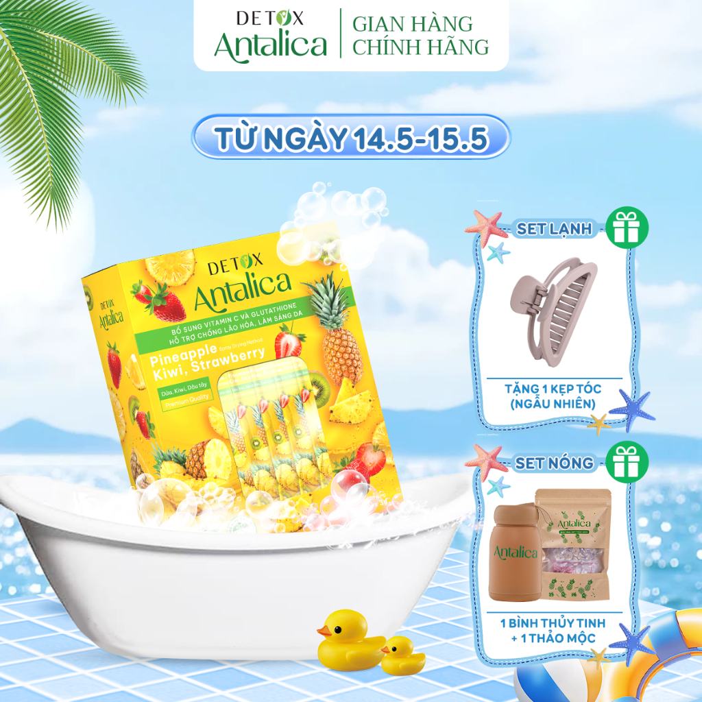 [HOT] Detox Dứa Thơm Antalica Bổ Sung Glutathione Và VitaminC, Thơm Ngon Hộp, 20 Gói