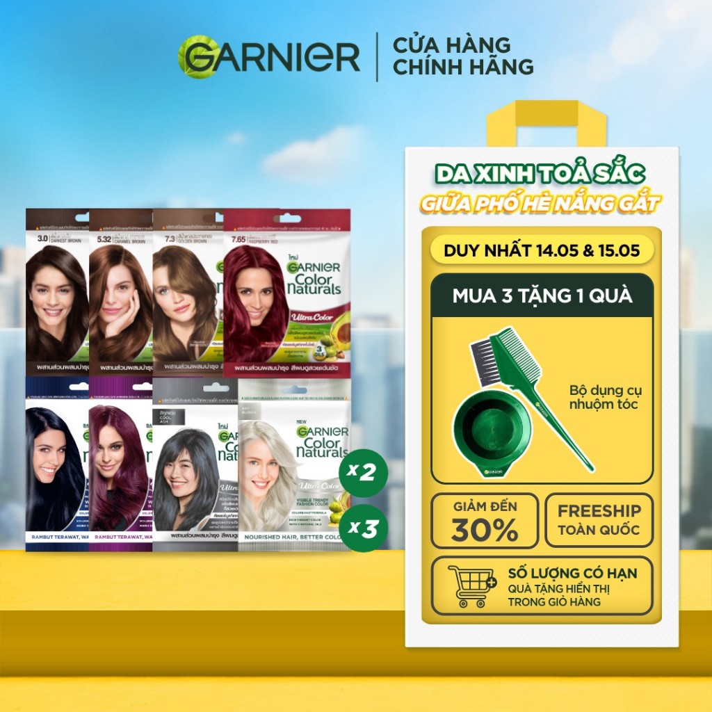 Kem Nhuộm Tóc Tại Nhà Màu Thời Trang - Garnier Color Naturals Ultra Colors - 8 Màu Nhuộm Thời Trang