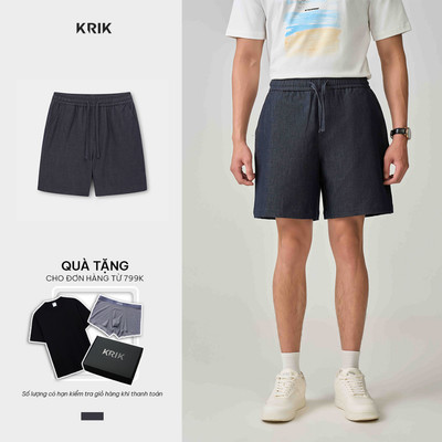 Quần Short Nam KRIK Form Classic Cạp Chun Co Giãn Thoải Mái Giữ Form Tốt QS8215
