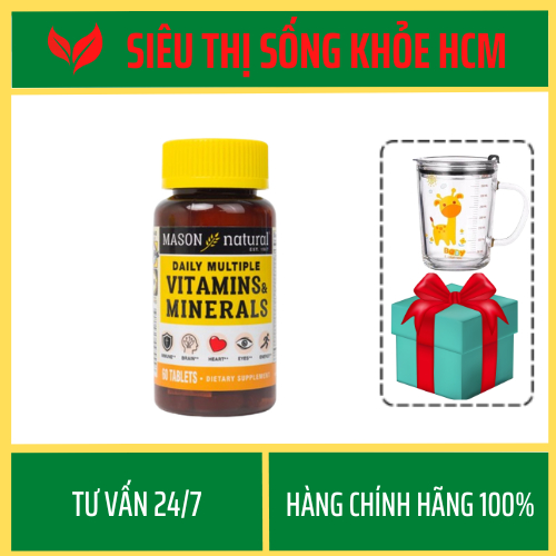 Viên Uống Vitamin Tổng Hợp Mason Natural Daily Multiple Vitamins With Minerals - Hộp 60 Viên