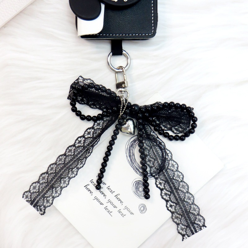 Charm nơ điện thoại strap đeo túi balo xinh nơ hạt và ren mềm mại quà tặng ý nghĩa cho người thân yê