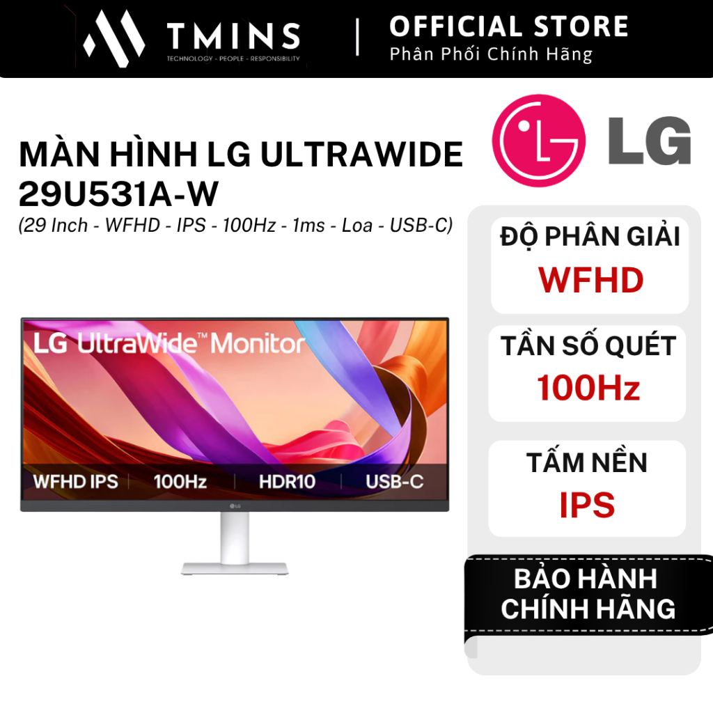 Màn hình LG UltraWide 29U531A-W (29 Inch - WFHD - IPS - 100Hz - 1ms - Loa - USB-C) - Hàng chính hãng