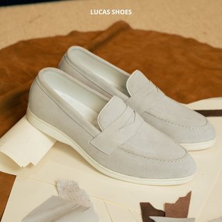 Giày Lười Carlo Loafer Lucas Shoes, Dáng Slip On Công Sở Làm Từ Da Bò Lộn, Đế Cao Su Kếp Khâu McKay