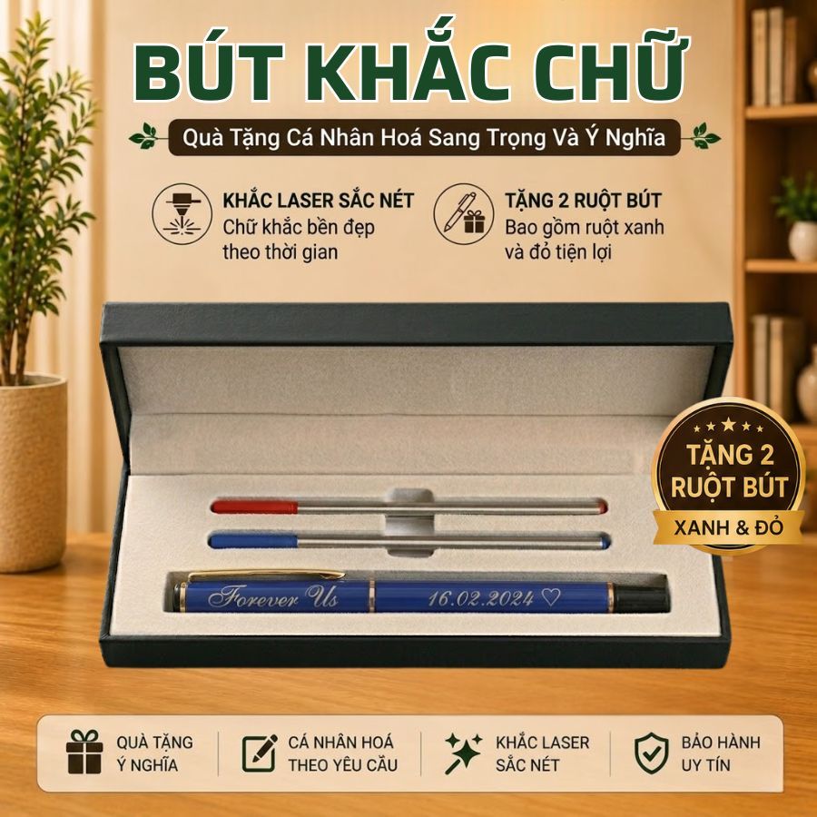 Bút Khắc Tên Theo Yêu Cầu, Quà Tặng Người Yêu Kỷ Niệm Yêu Nhau, Bút Ký Sang Trọng, Cực Ý Nghĩa