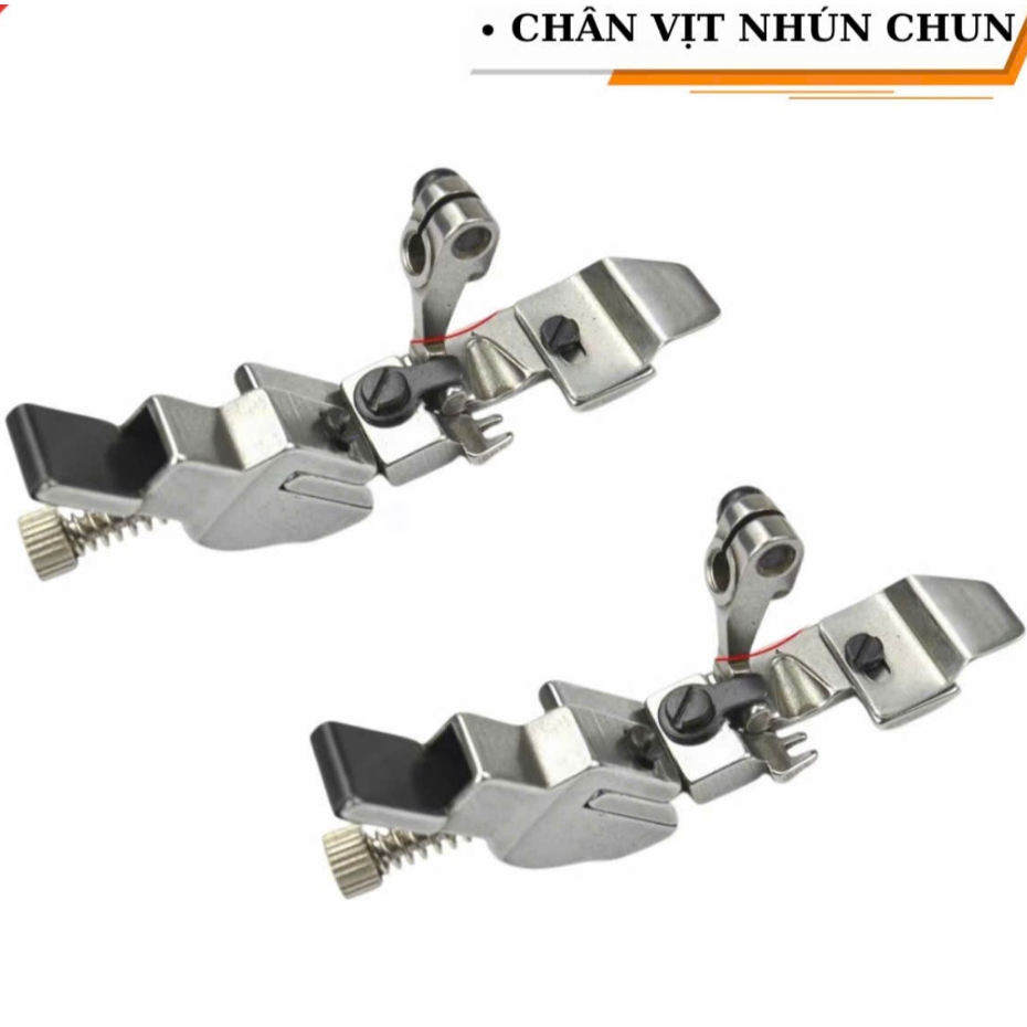 Chân vịt may bèo, chạy thun máy vắt sổ 4 chỉ CẲNG THẤP , có ốc điều chỉnh dùng cho máy vắt sổ sirubar đời thấp,....