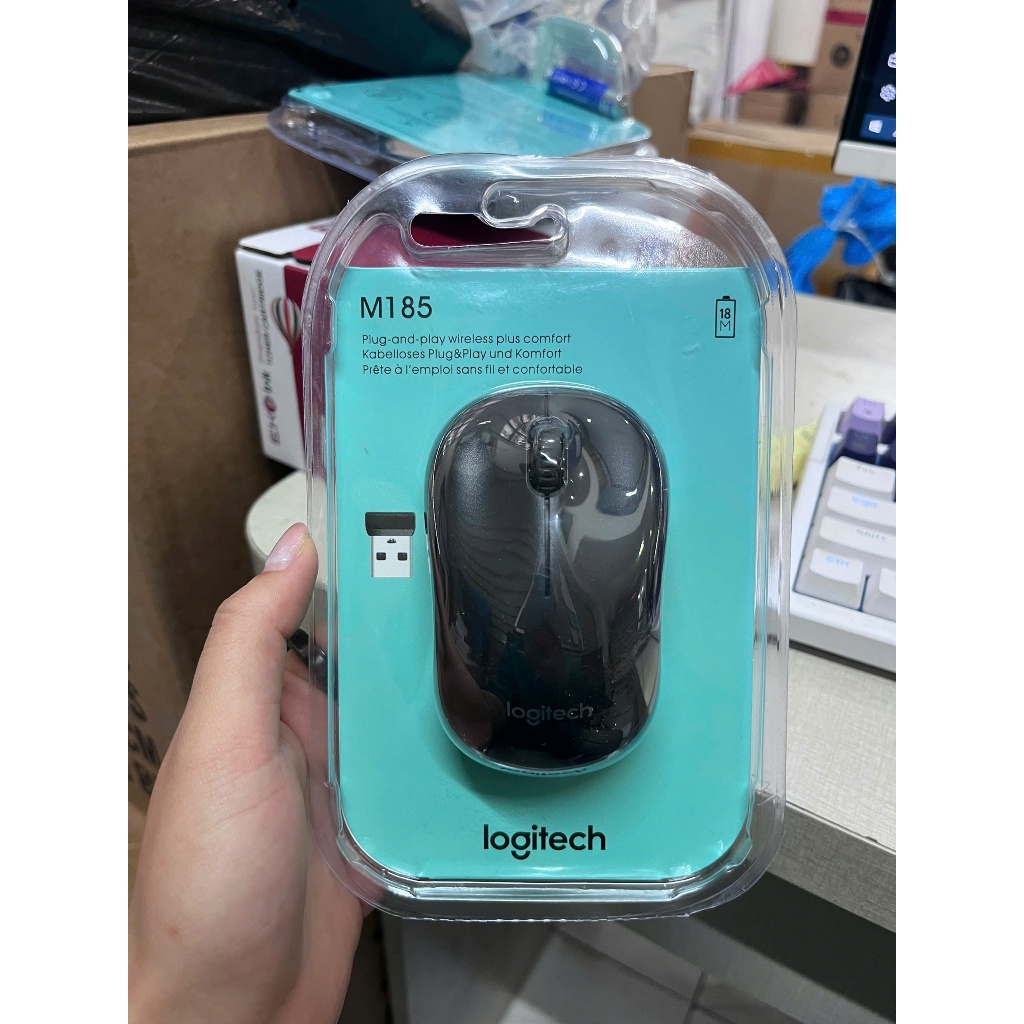 Chuột Logitech M185 chính hãng - Cảm biến quang học 1000 DPI mượt mà, chính xác