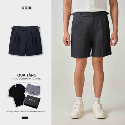 Quần Short Âu Nam KRIK Form Classic Cạp Điều Chỉnh Thanh Lịch Hiện Đại QS8211
