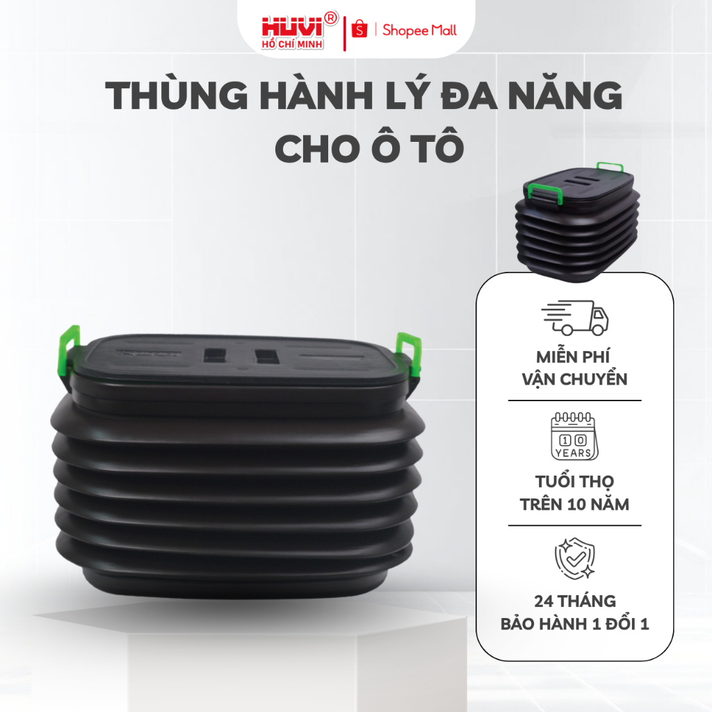 Thùng hành lý đa năng ô tô HUVI dễ dàng gấp gọn, dung tích lơn 40 lít nhựa HDPE HUVI HỒ CHÍ MINH