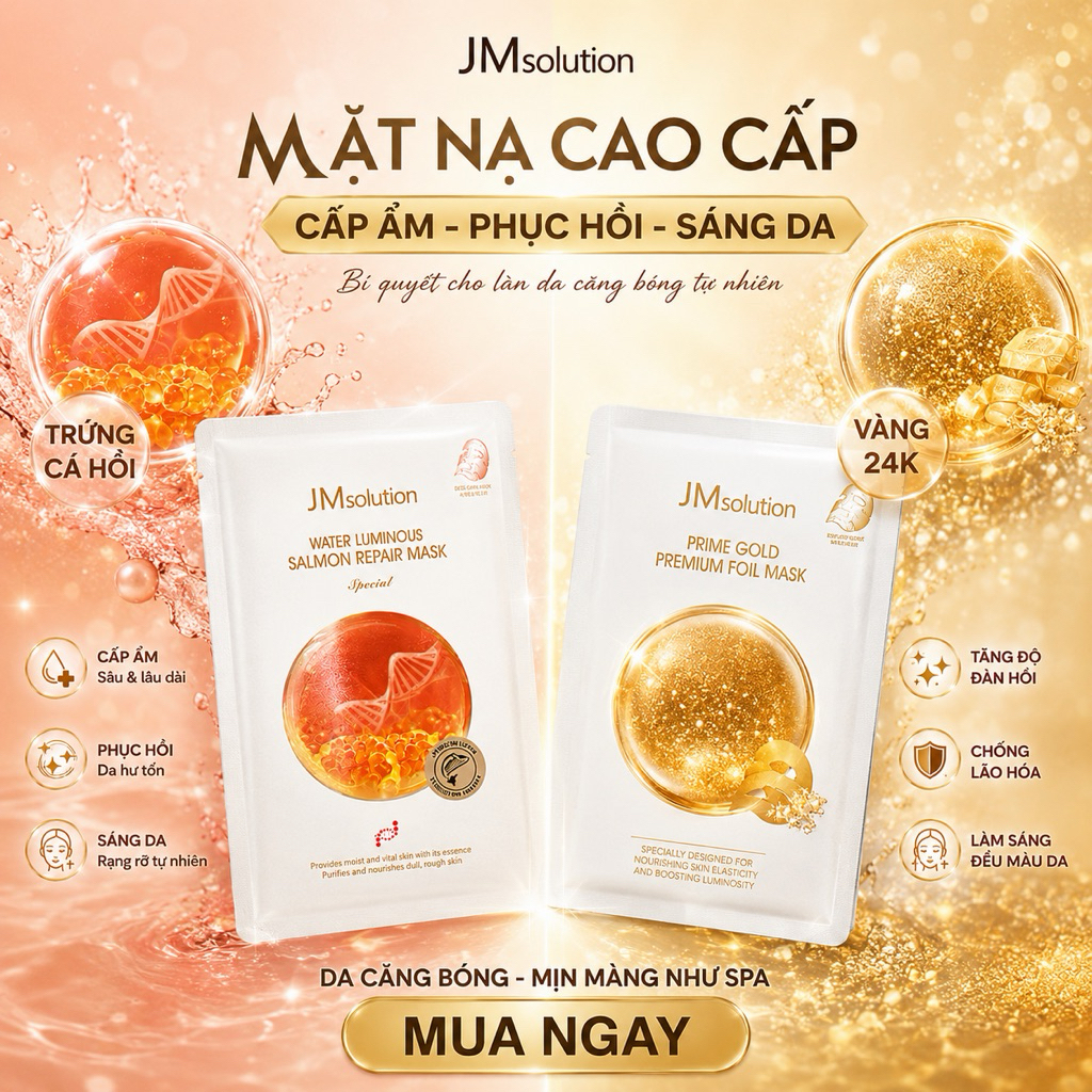 Mặt nạ JM Solution mặt nạ cá hồi JM Water Luminous Salmon Repair Special mặt nạ vàng 24k