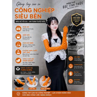 Găng tay cao su công nghiệp CN04 siêu dài tới nách 62cm
