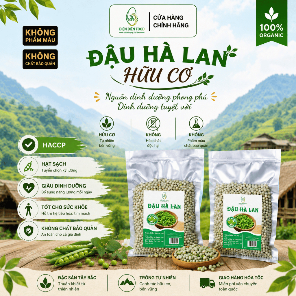 Đậu Hà Lan Khô Hữu cơ Sạch, Nhập Khẩu Mỹ, Hạt Dinh Dưỡng Mẹ Bầu, Giảm Cân Ăn Kiêng, ăn dặm cho bé