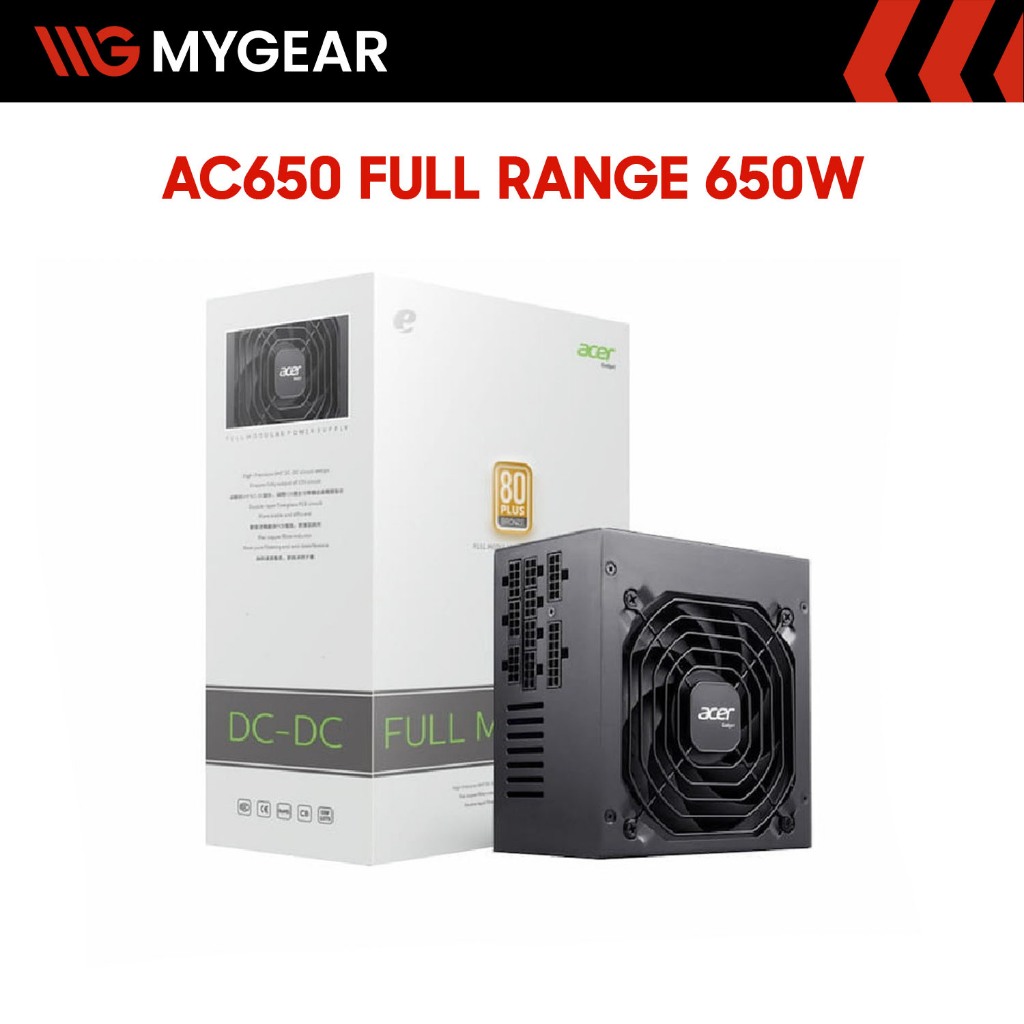 Nguồn máy tính Acer AC650 650W 230V / FULL RANGE 80 Plus Bronze Full Modular