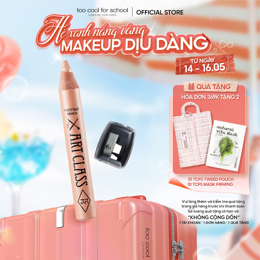 [Tặng chuốt] 1.1g chì trang đa năng mắt má viền môi Too Cool For School Artclass Frottage Pencil