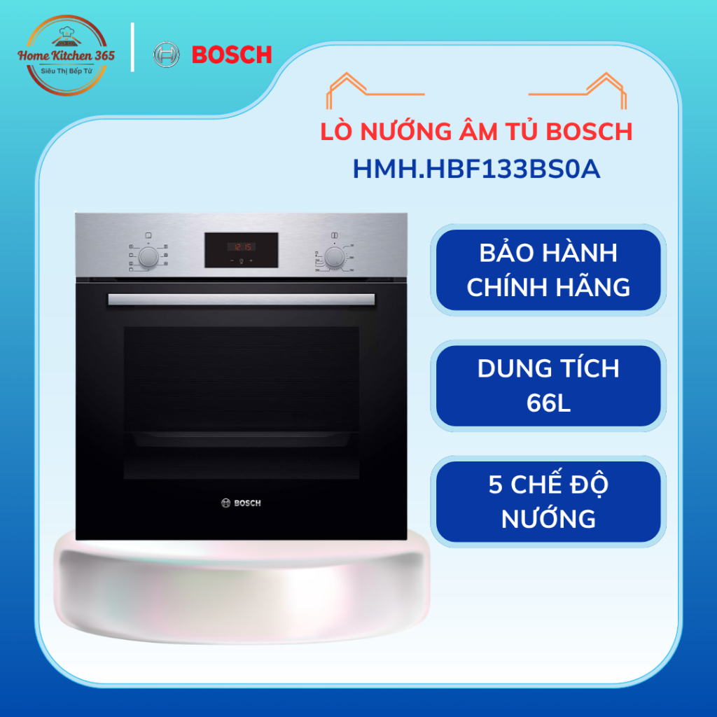Lò nướng âm Bosch HMH.HBF133BS0A 66L – Lò Nướng Âm, Nướng Khu Vực Rộng, Nướng Đối Lưu 3D