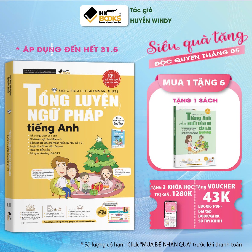 Sách Tổng Luyện Ngữ Pháp Tiếng Anh KÈM KHOÁ HỌC HITBOOKS (Combo/ Lẻ)