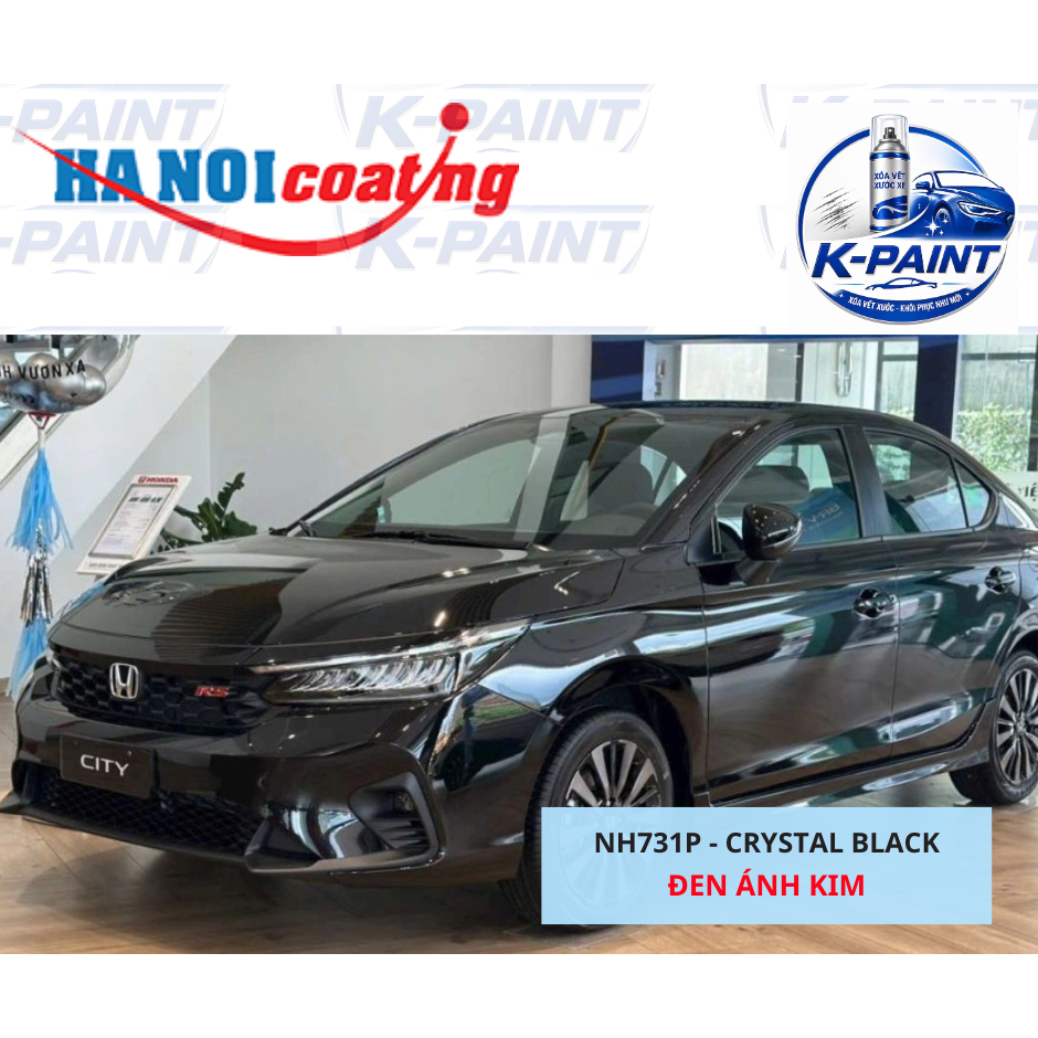 Sơn Xịt Xóa Vết Xước cho xe HONDA CITY màu ĐEN ÁNH KIM mã màu NH731P - CRYSTAL BLACK chính hãng K-PA
