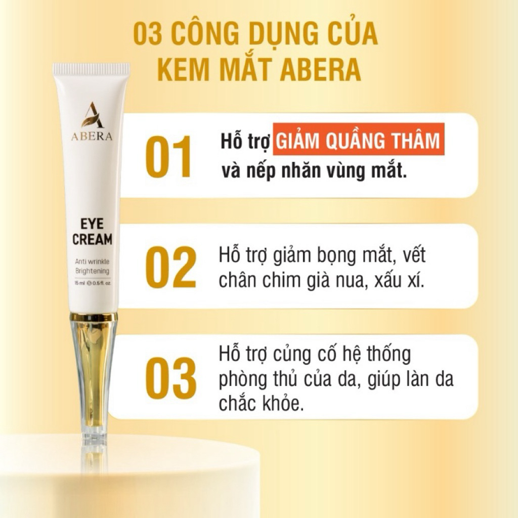Kem mắt Abera chuyên quầng thâm, bọng mắt và nếp nhăn